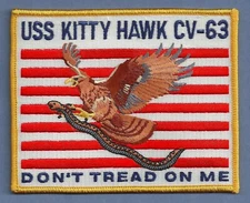 CV-63 USS KITTY HAWK AIRCRAFT CARRIER DON'T TREAD ON ME PATCH
