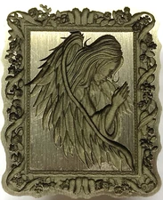 Intricate 3D Praying Angel: shaped, rectangular Wax Seal Stamp head