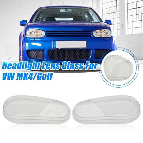 Left & Right Headlight Glass Lens Pair Clear For 1999-2005 VW MK4 Golf/GTI/R32 - Picture 2 of 9