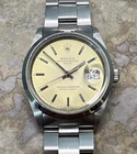 ROLEX Oyster 15200 Perpetual 34 Vintage 1990 Full Set Gold Dial AD Receipt