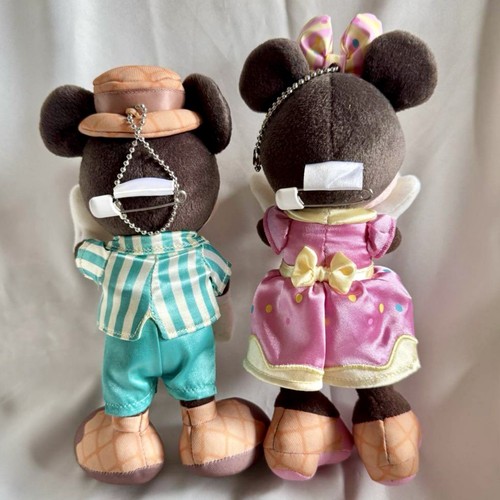 Disneyland Mickey & Minnie Mouse Plush Key Chain Pink Pop Tokyo Japan Parks F/S - Picture 2 of 2