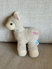 Manhattan Toy Plush Llama Alpaca Lamb Pink Heart Lovey Cream Beanie Legs 8” Toy