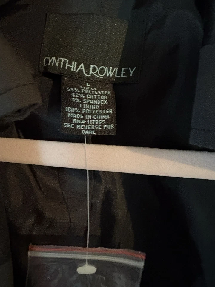 Cynthia Rowley Charcoal Polka Dot Belted Blazer with Gold Buttons Women's Large - Image 4 of 4