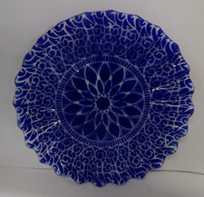 SYDENSTRICKER Fused Art Glass Cobalt Blue 11 ...