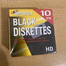 Memorex Black Diskettes Floppy Disks 10-Pack 3.5" Brand New Sealed