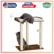 FourFurPets 26.7in Large Cat Tree Tower Condo with 3 Sisal Scratching Posts B...