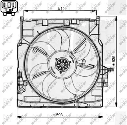 FAN ENGINE COOLING 47733 FOR N57D30A/D30B M57D30 3.0L N54B30/N55B30A 3.0L 6cyl - Image 4 of 4