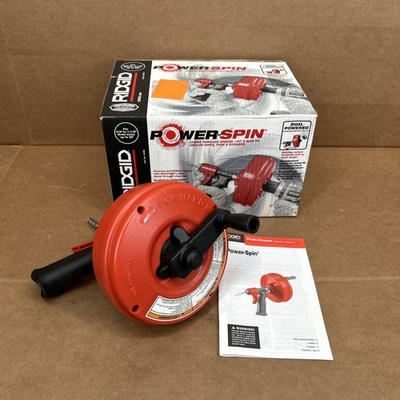 #ad Used Ridgid Power Spin Autofeed Drain Cleaner Auger 41408 W Original Box USA $24.99