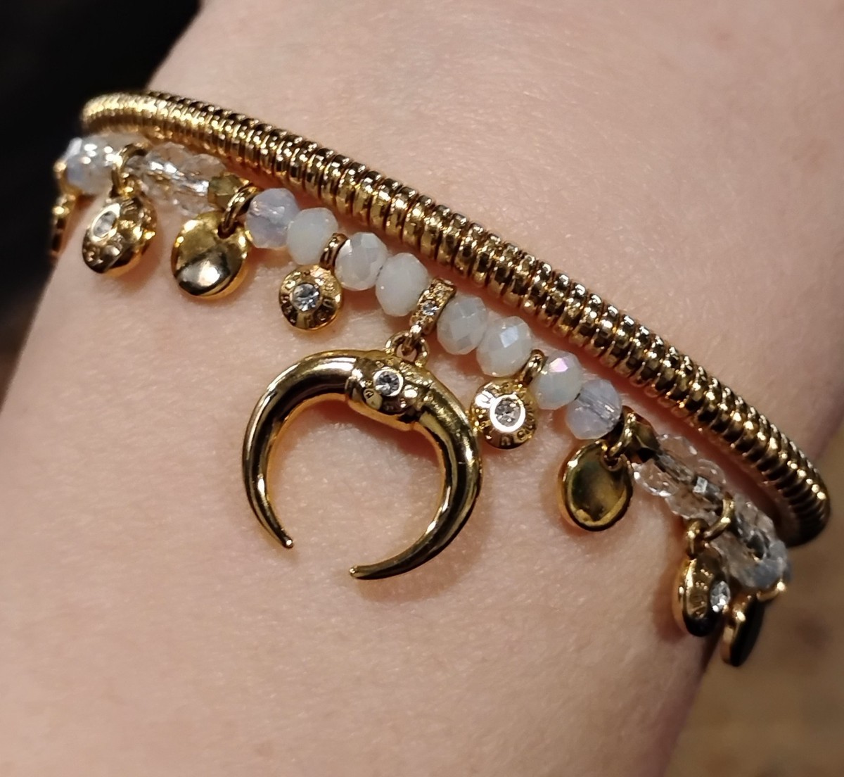 Stunning Henri Bendel Black Cuff Bracelet with Crystal and Gold Detail Vintage HENRI BENDEL Black & Gold Hinged Bangle Bracelet  main image 4