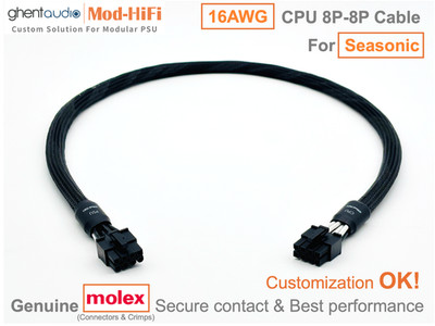  16AWG CPU 8P Cable for Seasonic PRIME Gold Series GX850 GX1000- 70cm/27 inch