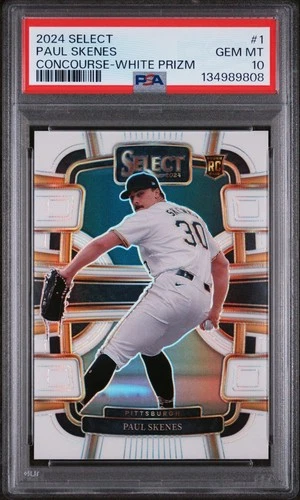 2024 Panini Select #1  Paul Skenes Concourse White Prizm /99 RC PSA 10 ⚾️🔥