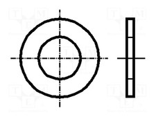 M2 Washer D=5mm round Plating: without coating brass h=0.3mm