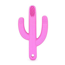 Baby Cactus Teether - Infant Training Toothbrush Pink 