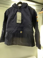 Carhartt Womens Loose Fit FR Full Swing Quick Duck Sherpa Lined Coat Navy Large