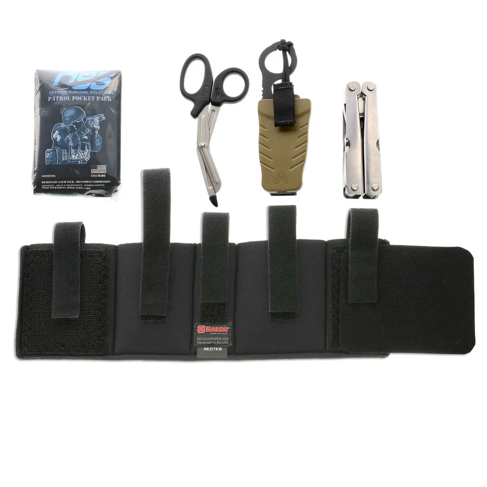 Galco Ankle Trauma Medical Kit, Ambidextrous, Neoprene Finish, Black, : ATMB - Image 2 of 3