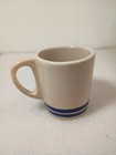 ROSEVILLE POTTERY COFFEE MUG CREAM COLOR WITH BLUE STRIPES VERY GOOD CONDITION  — photo 4
