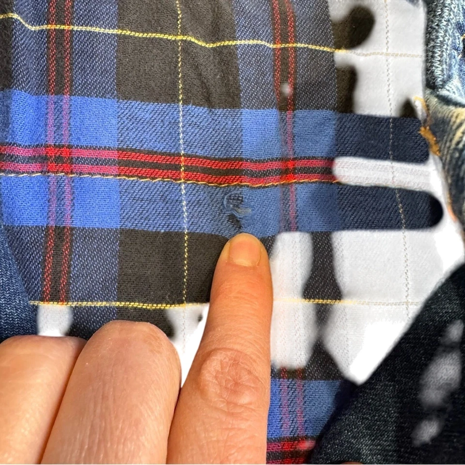 VTG 80's-90's Rare Guess Denim Spell Out Jacket Size Kids XL 6 - 6X/7 flannel  - Image 3 of 4