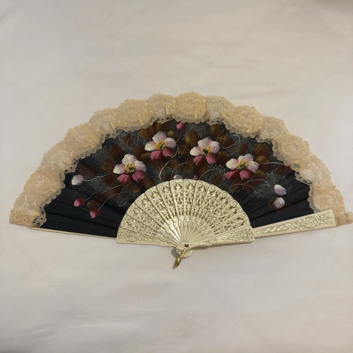 无品牌象牙老式手工风扇| eBay