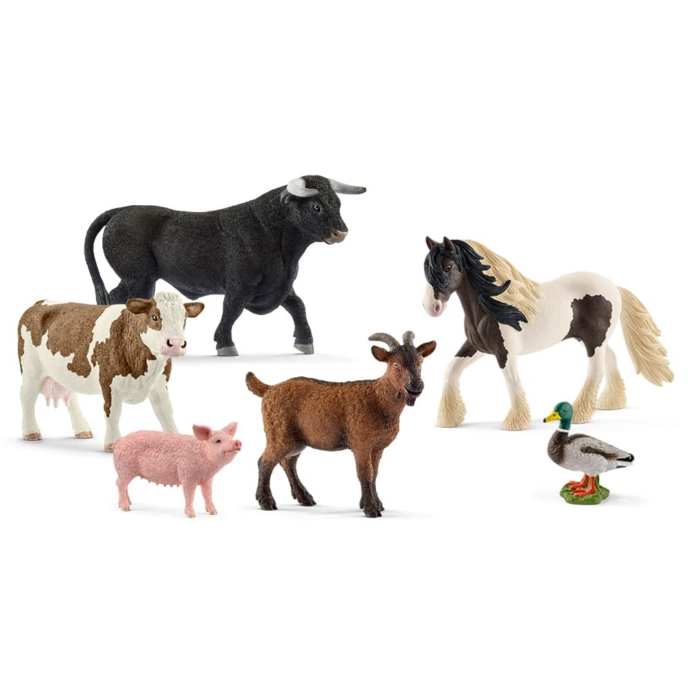 Farm World Farm Animals Horse, Cow, Bull, Goat, Duck and Pig