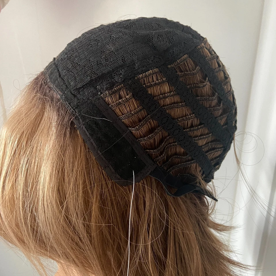 Perucas femininas de cabelo sintético penteado bob mix marrom acastanhado claro macio natural - Imagem 3 de 4