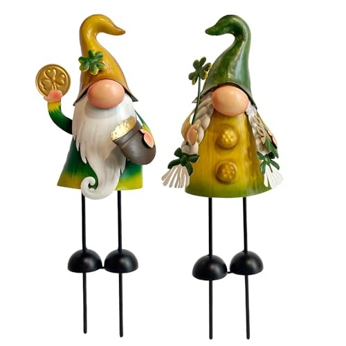 St. Patricks Day Deko Outdoor grüne Wichtel, Metallwichtel Figur irisch - Bild 2 von 7