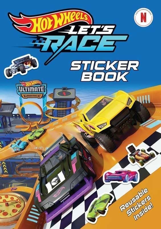 Hot Wheels Sticker Colouring Book Reusable Let’s Race Stickers Kids Activity Fun