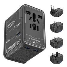 75W International Power Adapter Travel Charger Outlet Converter for EU UK AUS