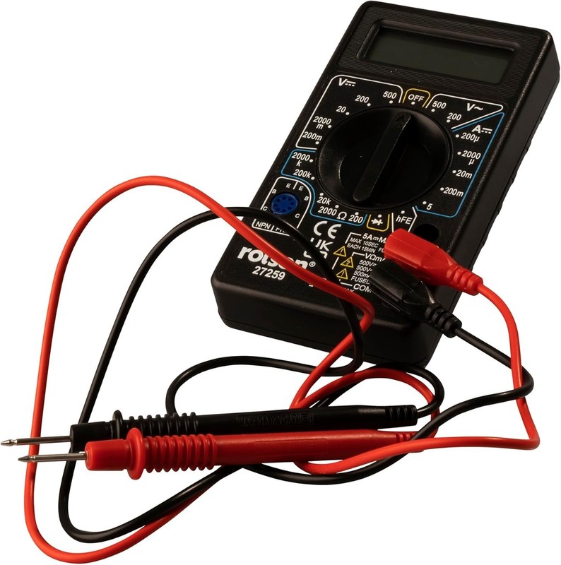Digital Multimeter Tester 19 Ranges AC/DC Voltage Resistance 27259 - Rolson