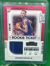 2021-22 Panini Contenders - Rookie Ticket Swatches Brandon Boston Jr. #RTS-BBO 