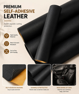 0,7 mm Schwarz Selbstklebende Kunstleder Folie PVC Weich Basteln Polstermaterial
