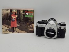 Canon AE-1 Program 35mm SLR Camera Body Only w/ Finger Grip Eyecup - Tested