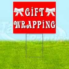 GIFT WRAPPING 18x24 Yard Sign Holiday Plastic Corrugated WITH STAKE USA YS07734