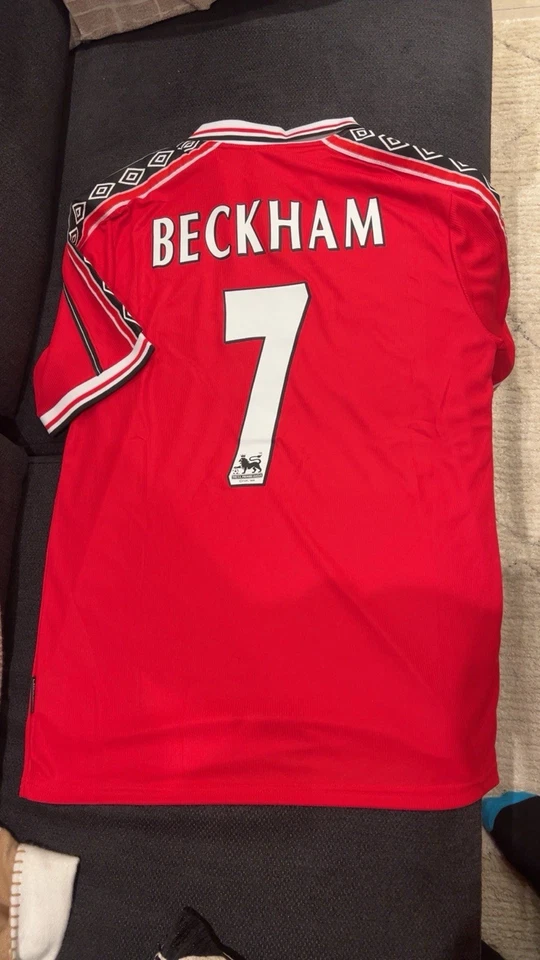 Maillot Vintage Manchester United Domicile BECKHAM #7 UMBRO/sharp( Années 90) XL - Photo 3/4