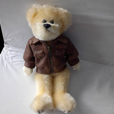 ty beanie bear vintage With Leather Jacket