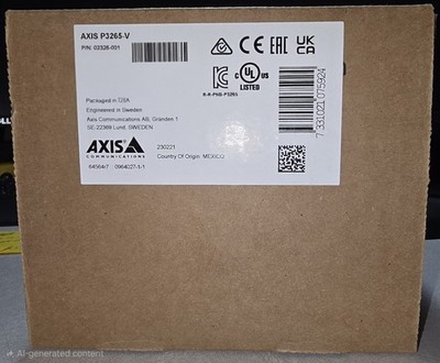 NEW, SEALED - Axis P3265-V 2MP 02326-001 - IP Network Dome Camera