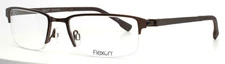 FLEXON E1052 210 Brown Mens Rectangle Half Rim Eyeglasses 53-19-140 B:30
