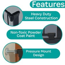 KidCo G1006 Gateway Pressure Plus Baby Safety Gate - Adjustable, One-Hand