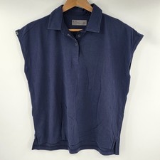 FIGS Sleeveless Polo Shirt Small Tailored Scrub Top Navy Blue