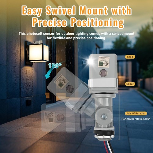 4 Pack Photocell Sensor for Outdoor Lights, 120VAC Dusk to Dawn Photocell Swi... - Picture 2 of 7