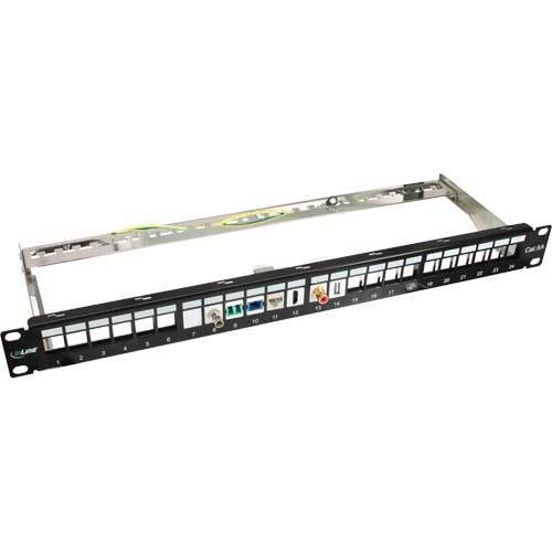 5x InLine Patchfeld Cat.6(A) 24-fach, Leerblech, 48,26cm (19"), 1HE, schwarz - Bild 2 von 2