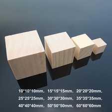 Craft Wooden Blocks Square 1cm - 6cm Cube Natural Wood Cubes Puzzle Building DIY
