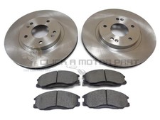 FRONT 2 BRAKE DISCS & PADS CHECK SIZE FOR HYUNDAI TRAJET 2.0 GSI TD 2.7 V6 00-08
