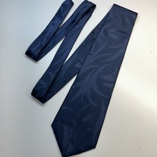 Navy Homecoming Prom Men  s Necktie, Satin Feel Accents, Wisps, Formal Dance Wear