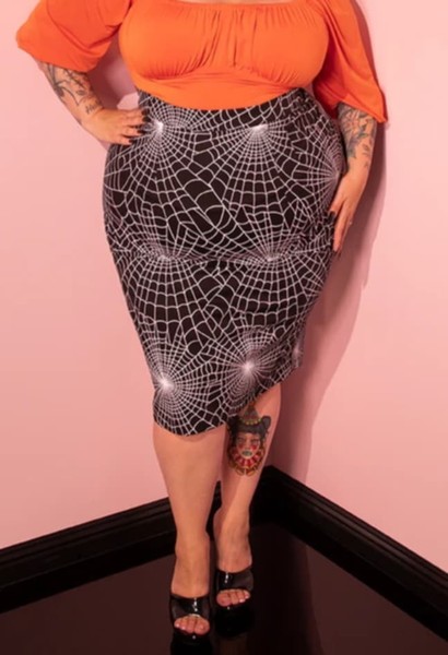 NUEVA FALDA LÁPIZ TELA DE ARAÑA 4XL 22 24 MICHELINE PITT VIXEN HORROR GÓTICO