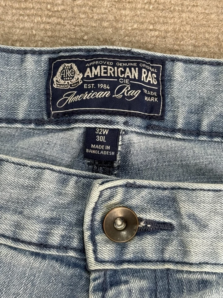 Pantalones Cortos American Rag Cie Para Hombres 32 Lavado Ligero Moto Motociclista Denim Dobladillo Crudo Envejecido Foto 4 de 4