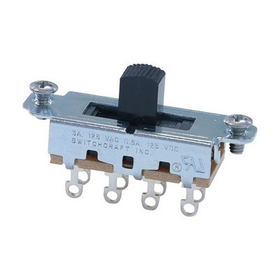 Switchcraft Ein/Aus/Ein DP3T Schiebeschalter Mustang Style Pickup Selector (schwarz)