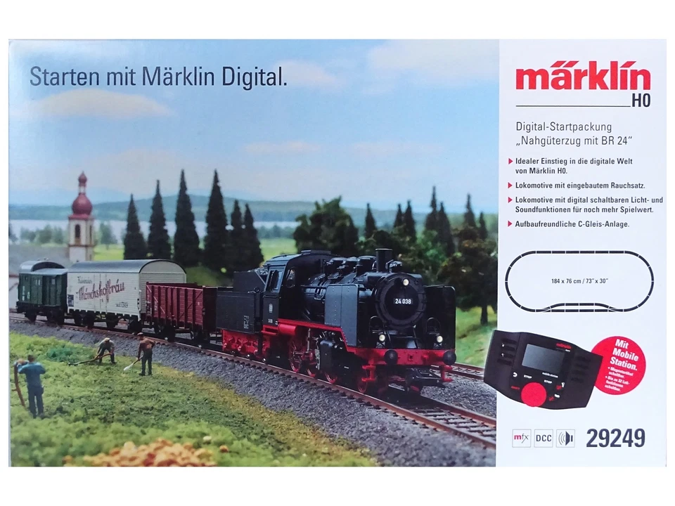 Märklin H0 Digital-Startpackung "Nahgüterzug mit BR 24" 29249 neu OVP