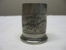 Trench Art Shell Shot Glass 1898 Battleship Maine Destroyed In Havana Harbor