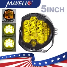 5" 7"Round LED Work Light Bar Pod Spot Flood Combo Amber Side Shoot Offroad Boat