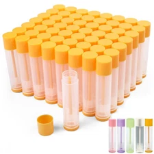 60 PACK Empty Lip Balm Tubes Bulk Twist-up Caps 3/16 Oz (5.5 ml) Container Tubes